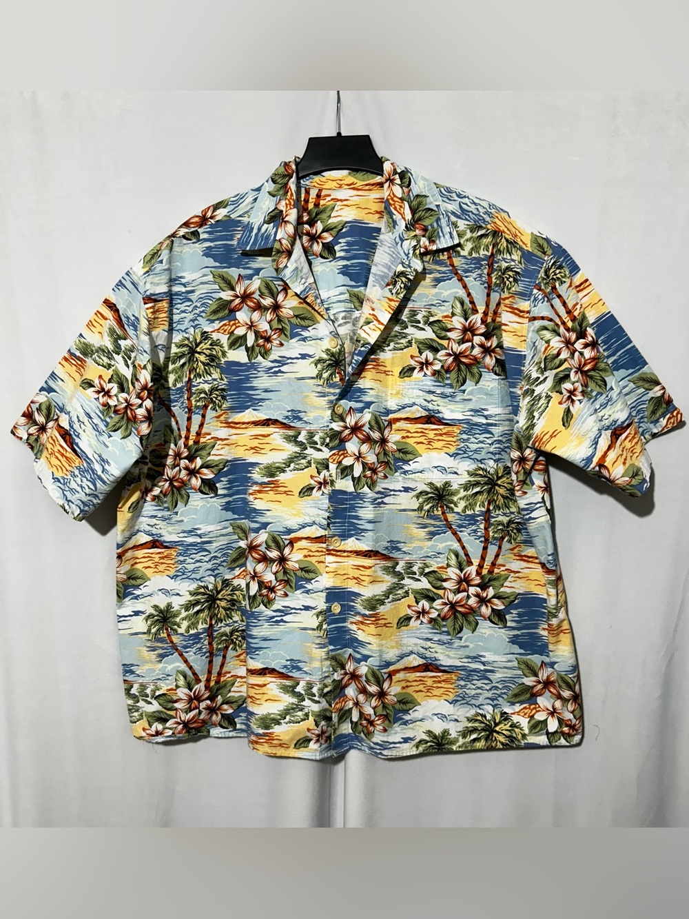 Men’s Hawaiian Shirt - Palm Trees - Floral - Cotton - approx 4xl - Summer Beach